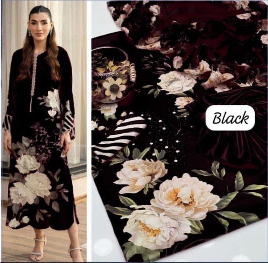 Digital Print Silk 3pcs (BLACK)