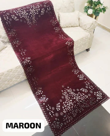 Laser Cut Velvet Shawl 2025 - Damask MAROON (SF PRET)