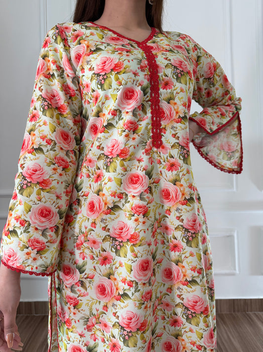 DIGITAL PRINTED SWISS LAWN 3pcs (PISTA PINK ROSE)