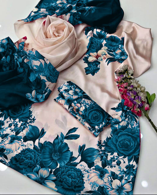 Digital Printed Silk 3 pcs (ZING PHOOL)