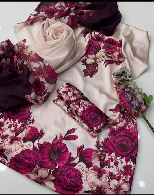 Digital Printed Silk 3 pcs (ATISHI PHOOL)