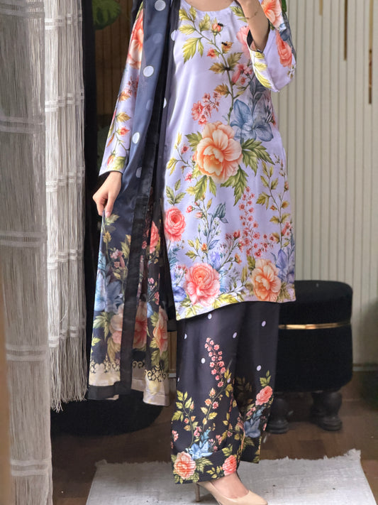 Digital Print Silk 3pcs (🌸 LILAC BLOOM — SILK 🌸)