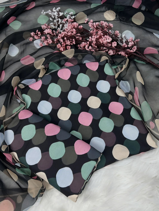 DIGITAL PRINTED SWISS LAWN 3pcs (MULTI POLKA)