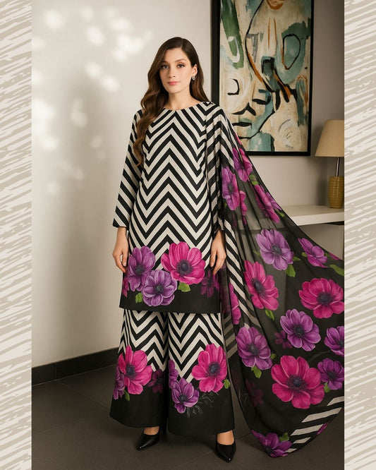 Digital Print Silk 3pcs(ZEBRA)