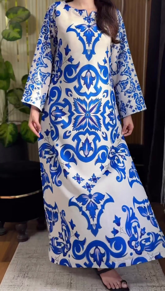 Swiss lawn Hania Amir Viral Kaftan Unstitched 2PC Co-Ord-Sets