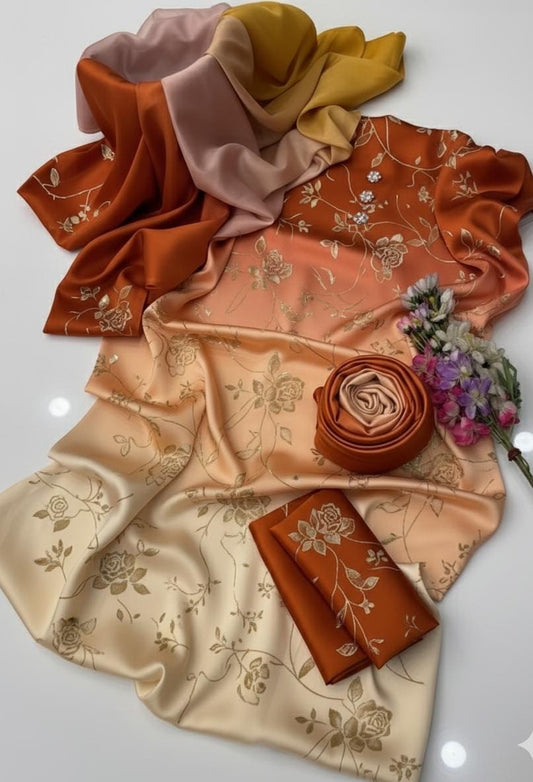 Digital Print Silk 3pcs (MUSTARD BANARSI)