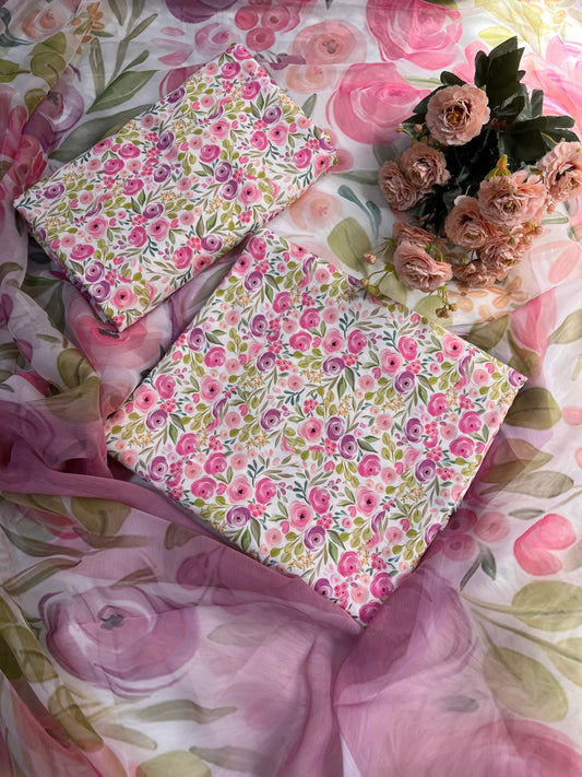 DIGITAL PRINTED SWISS LAWN 3pcs (ROSE BLUSH)