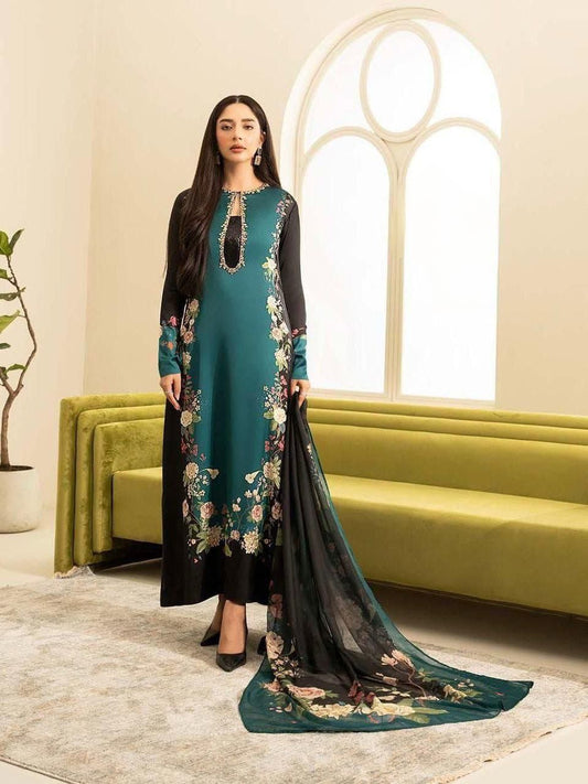 Digital Print Silk 3pcs ( zing black)