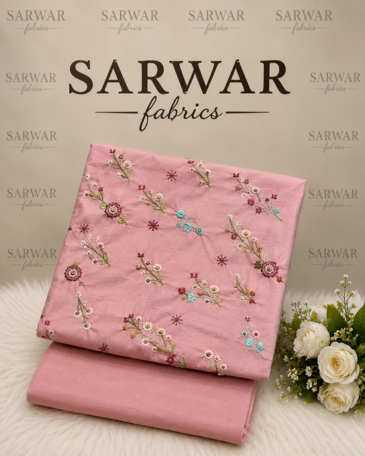 🌸 Pinterest Hit Pure Lawn Embroidery Collection — Soft Pink