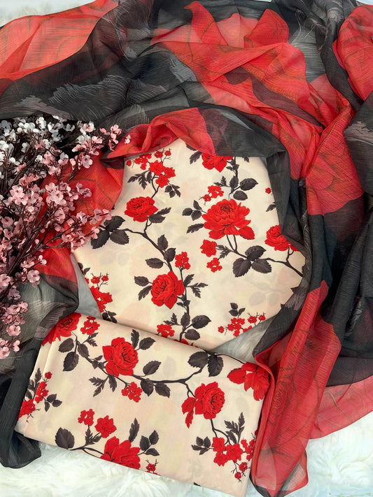 DIGITAL PRINTED SWISS LAWN 3pcs (SKIN RED)