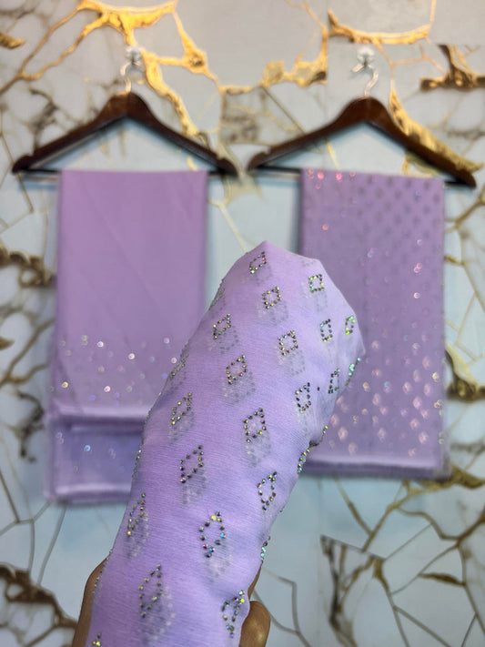 Turkish crystal work unstiched dress (KASNI)