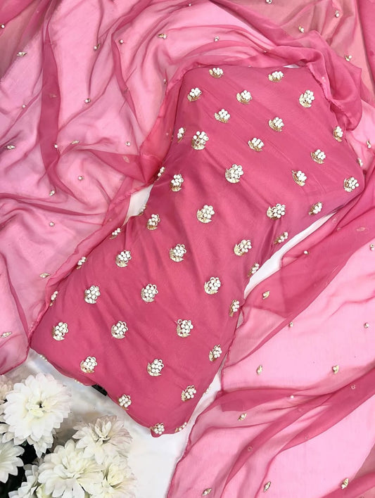 7 Pearls Luxury Soft Chiffon Unstitched 3-piece- Elegant Formal Collection (ATISHI)