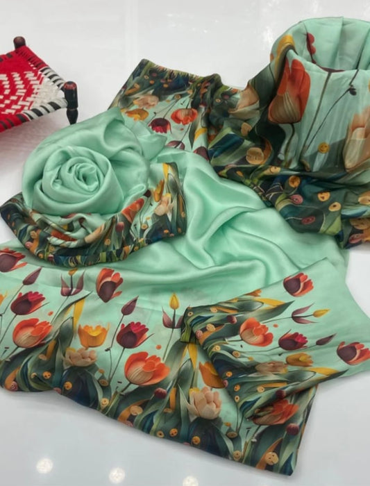 Digital Print Silk 3pcs (MINT GREEN)