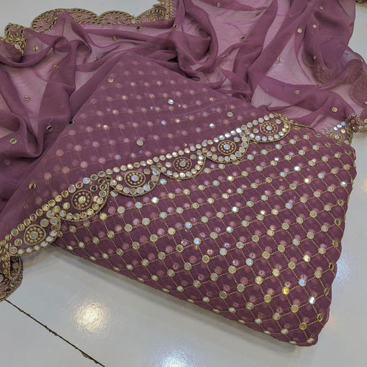 Hiba Bukhari Formal Chiffon 3pc (Lailac)