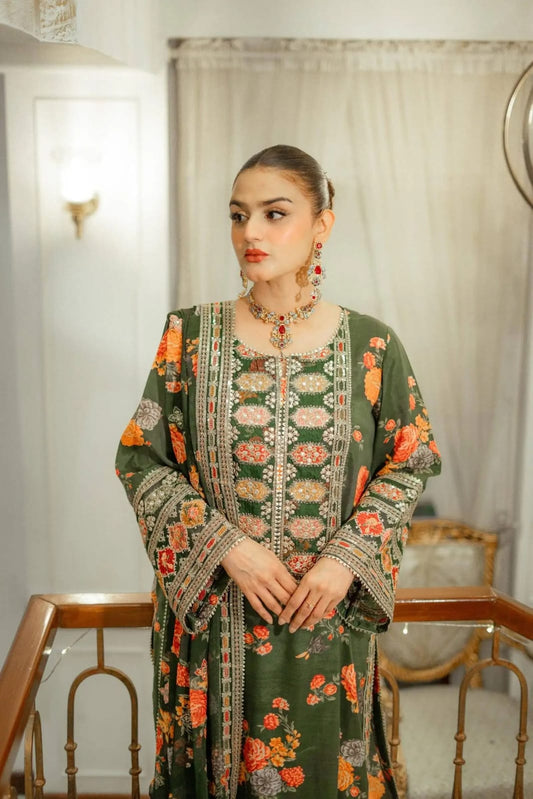 Aneelas Luxury Silk 3 Piece Unstitched