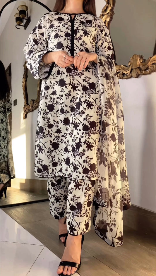 DIGITAL PRINTED SWISS LAWN 3pcs (ANEELAS SKIN)