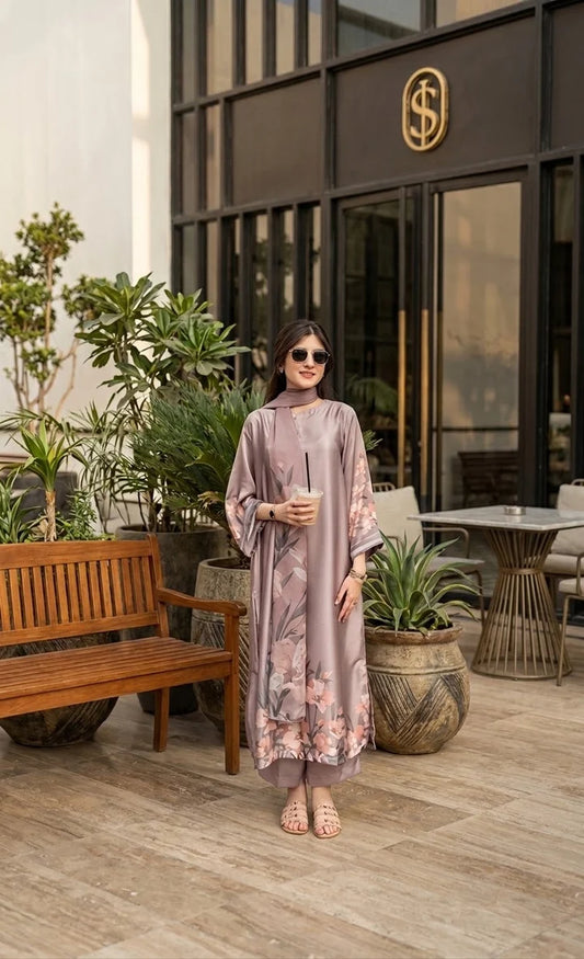 Digital Print Silk 3pcs (🌸 Blush Petal)