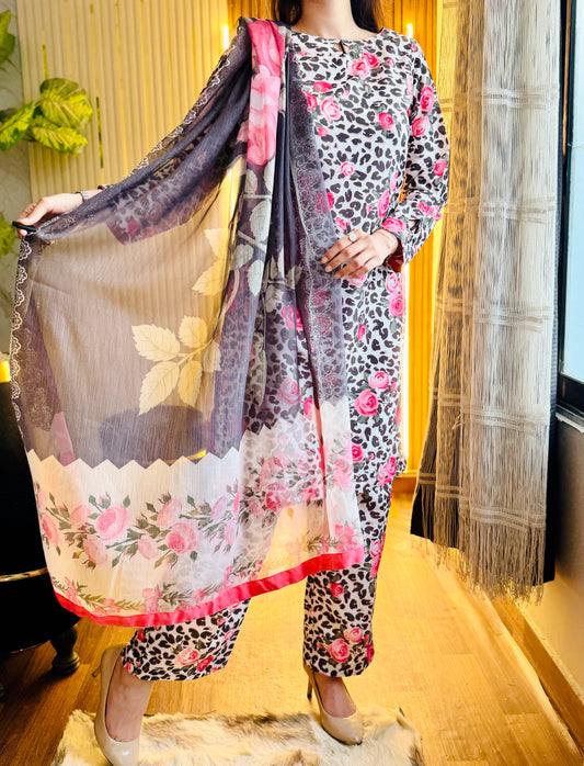 DIGITAL PRINTED SWISS LAWN 3pcs (CHEETAH)
