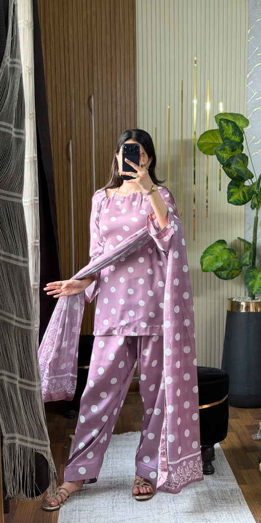 Digital Print Silk 3pcs (Lavender Dot Luxe)