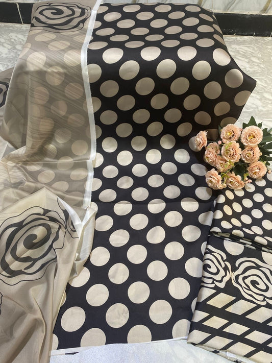 Digital Print Silk 3pcs (POLKA.)