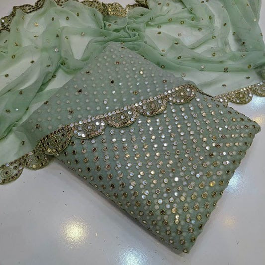 HIBA BUKHARI FORMAL CHIFFON 3PC (PISTA)