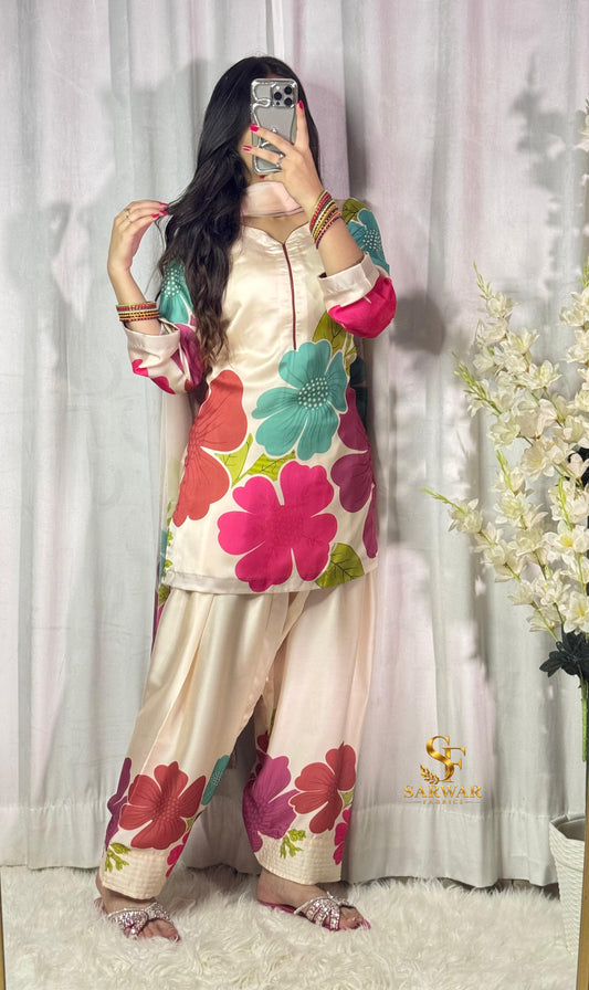 Digital Print Silk 3pcs (Floral Reverie)