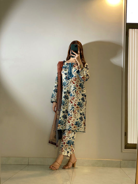 DIGITAL PRINTED SWISS LAWN 3pcs (Soft Blossom)