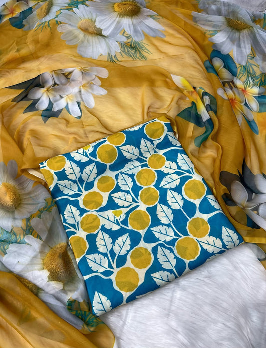 DIGITAL PRINTED SWISS LAWN 3pcs(SUNFLOWER BREEZE)