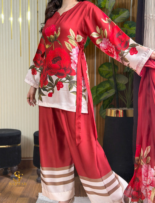 Digital Print Silk 3pcs (🌹 Scarlet Rose)