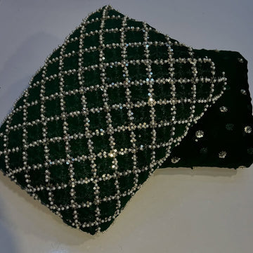 Chiffon boxes pearls emb 3piece ( Black)