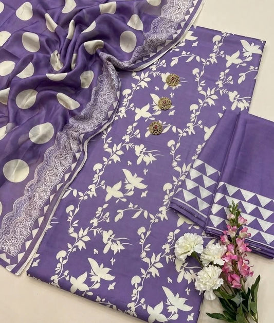 Digital Print Silk 3pcs (PURPLE)