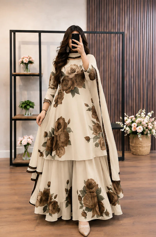 Digital Print Silk 3pcs(Rose Bloom)