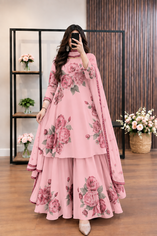 Digital Print Silk 3pcs (B.PINK)