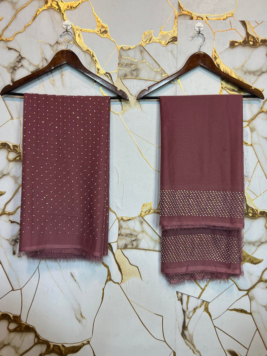 Chiffon Crystal Work unstich Dress