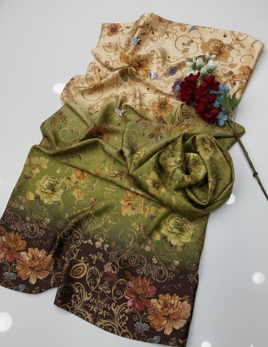 Digital Print Silk 3pcs (Olive Whisper)