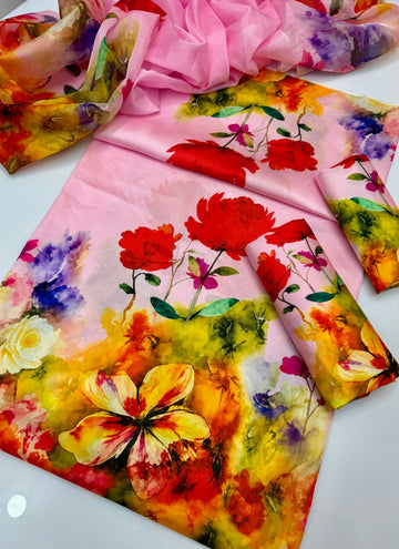 Digital Print Silk 3pcs (B.PINK FROAL)