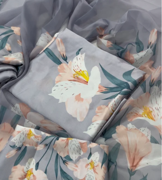 Digital Print Silk 3pcs (GREY)