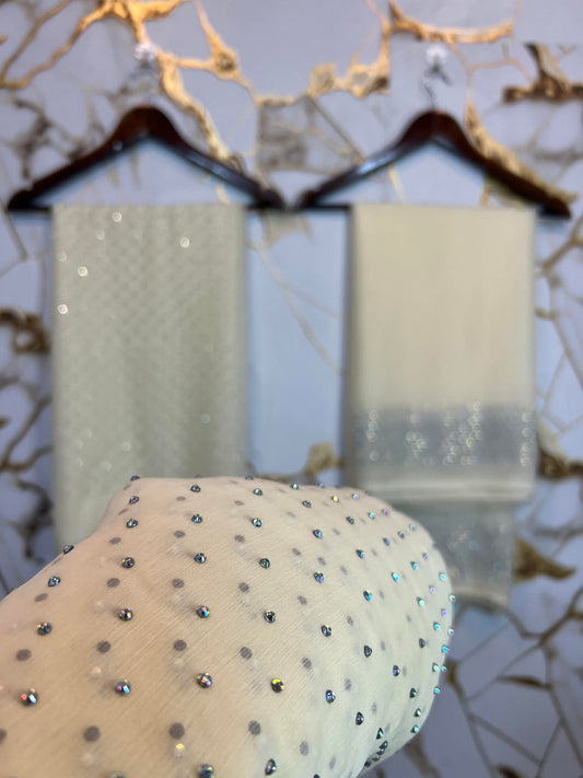 Chiffon Crystal Work unstich Dress